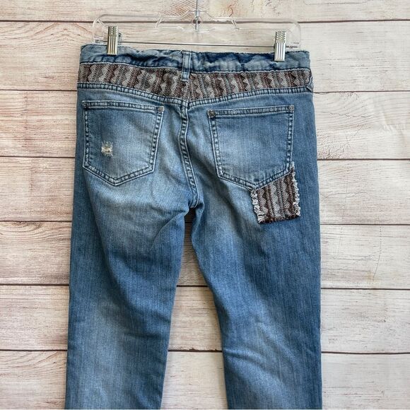 FREE PEOPLE DISTRESSED PATCHWORK JEANS - Picture 6 of 7